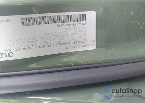 2021 Audi A5 Sportback Premium 40 Tfsi Quattro S Tronic из США, поврежденный, VIN WAUABCF51MA033525